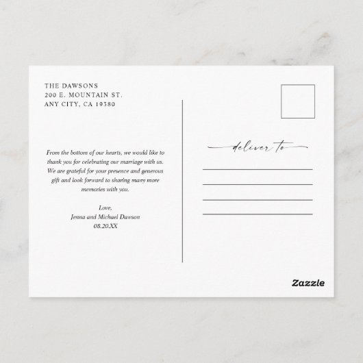 最高の日結婚感謝はがき ポストカード (裏面)