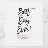 最高の日結婚感謝 ワインラベル (シングルラベル)