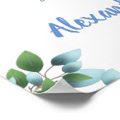 最高の日 ウェディング デート はい 看板 ユーカリ グリーン ポスター (角)