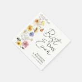 最高の日 |カラフルワイルドフラワー結婚ボホ スタンダードカクテルナプキン (角)