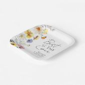 最高の日 |カラフルワイルドフラワー結婚ボホ ペーパープレート (傾斜あり)