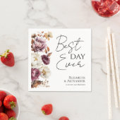 最高の日 | ブルゴーニュフローラ結婚秋 スタンダードカクテルナプキン (インサイチュ)