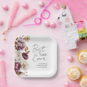 最高の日 | ブルゴーニュフローラ結婚秋 ペーパープレート (パーティー)