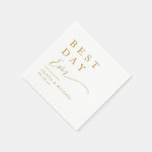 最高の日 |ホワイトウェディングのミニマリスト スタンダードカクテルナプキン (角)