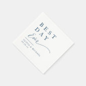 最高の日 |ホワイトウェディングのミニマリスト スタンダードカクテルナプキン (角)