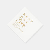 最高の日 |ホワイトウェディングのミニマリスト スタンダードカクテルナプキン (角)