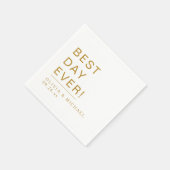 最高の日 |ホワイトウェディングのミニマリスト スタンダードカクテルナプキン (角)