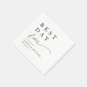 最高の日 |ホワイトウェディングのミニマリスト スタンダードカクテルナプキン (角)