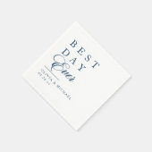 最高の日 |ホワイトウェディングのミニマリスト スタンダードカクテルナプキン (角)