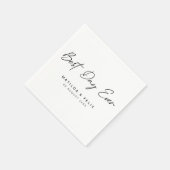 最高の日 |ホワイトウェディングのミニマリスト スタンダードカクテルナプキン (角)