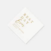 最高の日 |ホワイトウェディングのミニマリスト スタンダードカクテルナプキン (角)