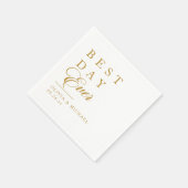 最高の日 |ホワイトウェディングのミニマリスト スタンダードカクテルナプキン (角)