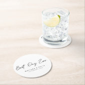 最高の日 |ホワイトウェディングのミニマリスト ラウンドペーパーコースター (インサイチュ)