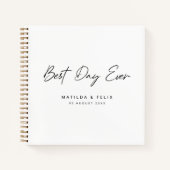 最高の日 |ホワイトウェディングデイゲスト ノートブック (正面)
