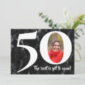 最高の時がこれから始まる 黒大理石 50歳の誕生日パーティー 招待状 (スタンド正面)