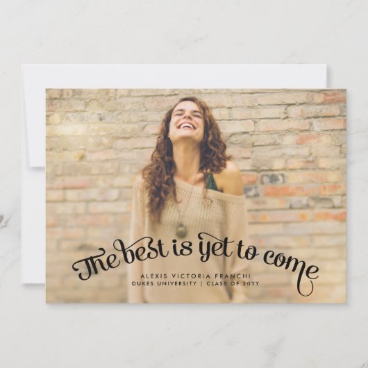 最高の未だ卒業来発表 招待状 (正面)