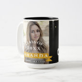 最高の未だ黒い金ゴールド写真来の卒業は行われていない ツートーンマグカップ (正面左)