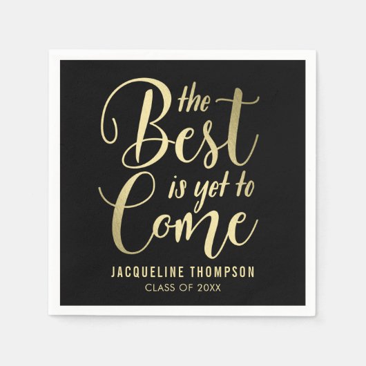 最高の未来卒業パーティー スタンダードカクテルナプキン (正面)
