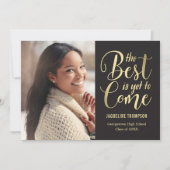 最高の未来 編集可能な色 卒業おめでとうカード 案内状 (正面)