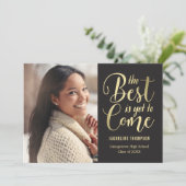 最高の未来 編集可能 カラー 卒業おめでとうカード 案内状 (スタンド正面)