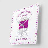 最高の本の中失ったに入る スクエア壁時計 (傾斜)