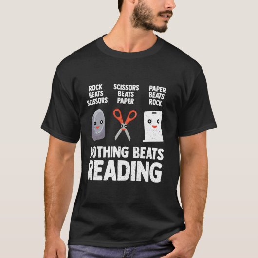 最高の本 読書じゃんけん 本好きのためのLib Tシャツ (正面)