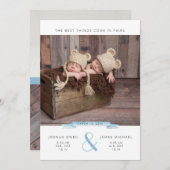 最高の来対の物 |ツインズフォトコラージュ 案内状 (正面/裏面)