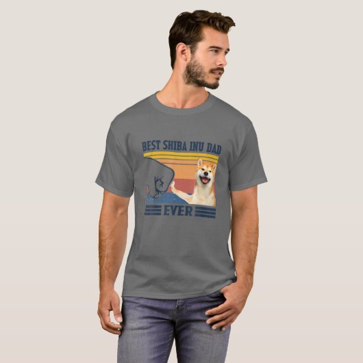 最高の柴犬パパ永遠の父の日のクリスマス Tシャツ (正面フル)