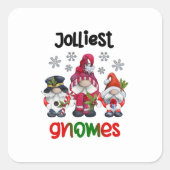 最高の格言、クリスマスと私のGnomies Tシャツ スクエアシール (正面)