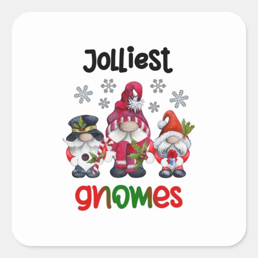 最高の格言、クリスマスと私のGnomies Tシャツ スクエアシール (正面)