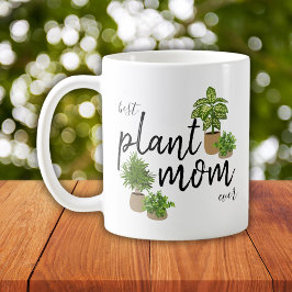 最高の植物ママ グリーンハウスプランツ ボタニカル コーヒーマグカップ