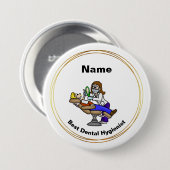 最高の歯科衛生士ボタンまたは名前タグボタン 缶バッジ (正面&裏面)