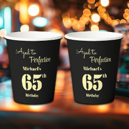 最高の歳を重ねて Men's 65歳の誕生日 紙コップ