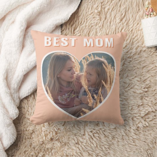 最高の母かわいハート写真母の日 クッション (ブランケット)