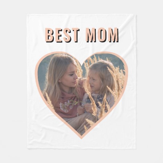 最高の母かわいハート写真母の日 フリースブランケット (正面)