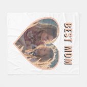 最高の母かわいハート写真母の日 フリースブランケット (正面(横))