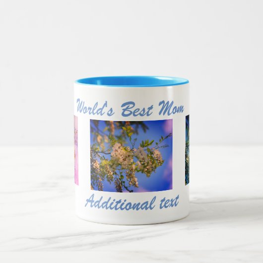 最高の母が咲くパーソナライズされた ツートーンマグカップ (中央)