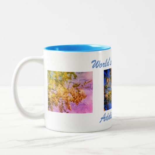 最高の母が咲くパーソナライズされた ツートーンマグカップ (左)