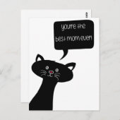 最高の母さん! – 可愛い黒猫はがき ポストカード (正面/裏面)