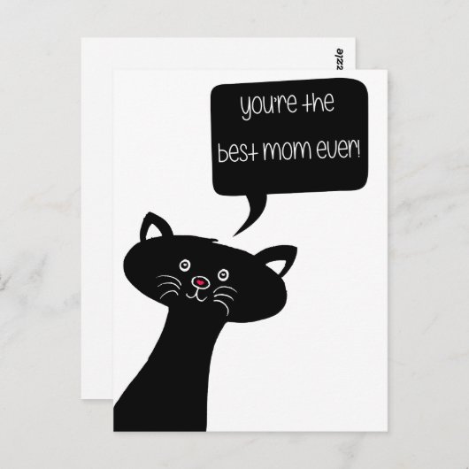 最高の母さん！ – 可愛い黒猫はがき ポストカード (正面/裏面)