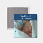 最高の母とパパベビー磁石ギフトパーソナライズされた マグネット (正面/裏面)