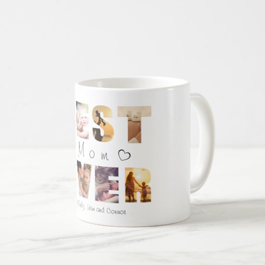 最高の母のカスタム文字写真 コーヒーマグカップ (正面右)