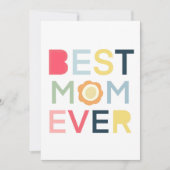 最高の母のカード母の日moms誕生日フラット 案内状 (正面)