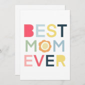 最高の母のカード母の日moms誕生日フラット 案内状 (正面/裏面)