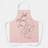 最高の母のトレンディー1行と子クラシック供 エプロン (正面)