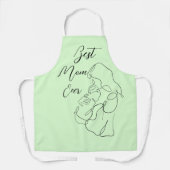 最高の母のトレンディー1行と子クラシック供 エプロン (正面)