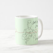 最高の母のトレンディー1行の母性ハート コーヒーマグカップ (正面右)