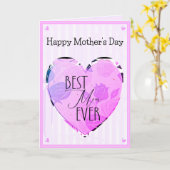 最高の母のハートとバラ母の日カード カード (黄色い花)