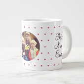 最高の母のハート写真母の日 ジャンボコーヒーマグカップ (正面右)