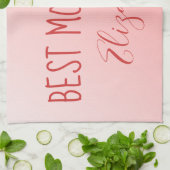 最高の母のピンクグラデーション キッチンタオル (折り畳み)